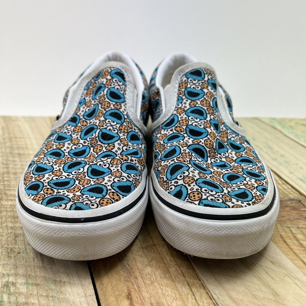 Vans x Sesame Street Classic Slip-On Shoes Youth Size 1 Cookie Monster Sneakers - Picture 2 of 11